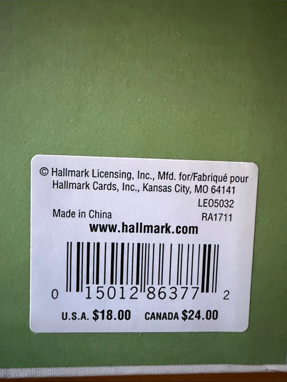 Hallmark Nature's Sketchbook Cover - Green, Cream
